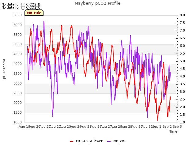 plot of Mayberry pCO2 Profile