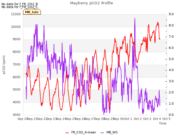 plot of Mayberry pCO2 Profile