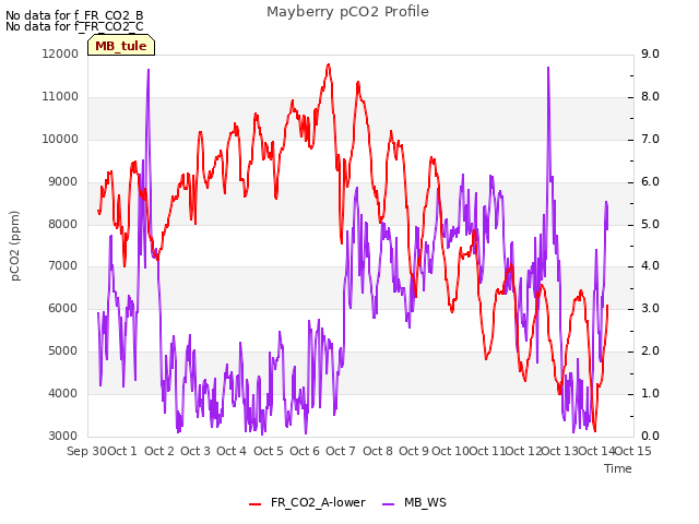 plot of Mayberry pCO2 Profile