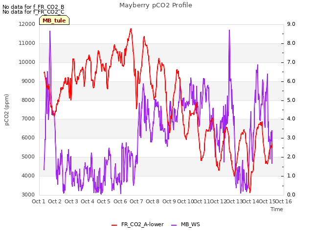 plot of Mayberry pCO2 Profile