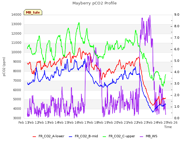 plot of Mayberry pCO2 Profile