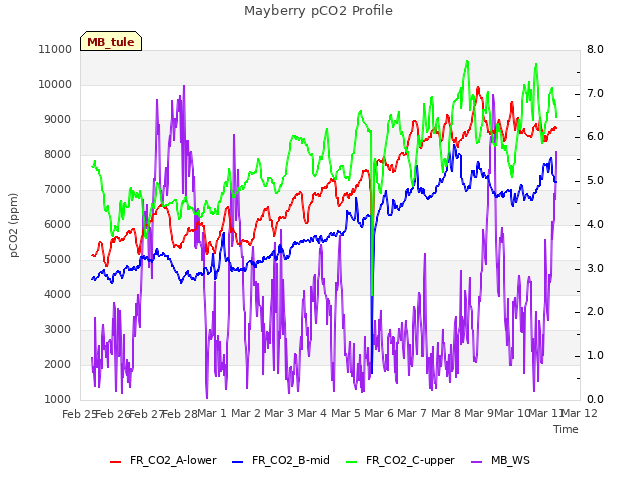 plot of Mayberry pCO2 Profile