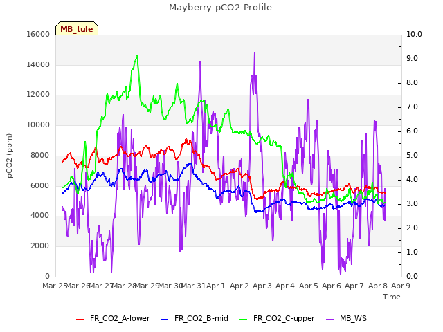 plot of Mayberry pCO2 Profile