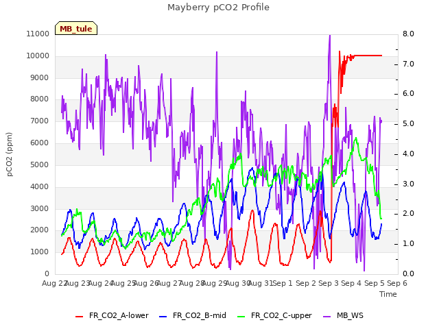 plot of Mayberry pCO2 Profile