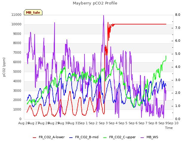 plot of Mayberry pCO2 Profile