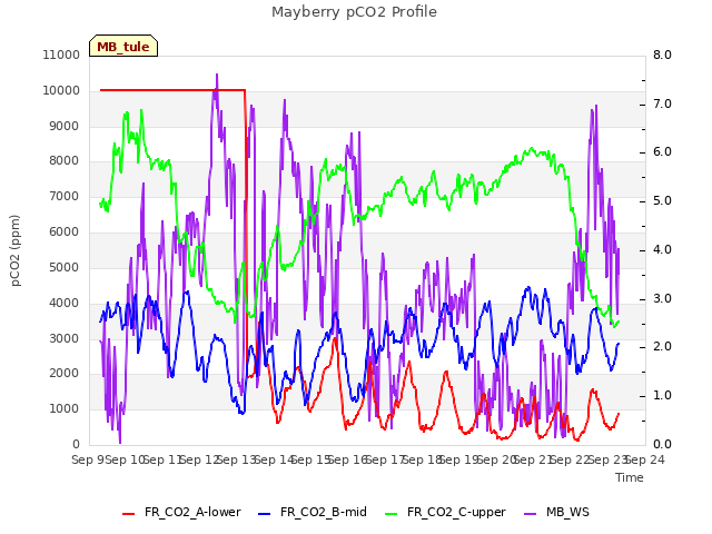 plot of Mayberry pCO2 Profile