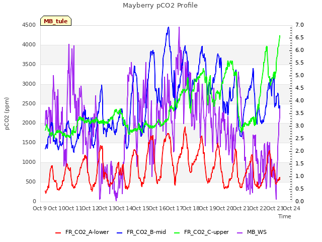 plot of Mayberry pCO2 Profile