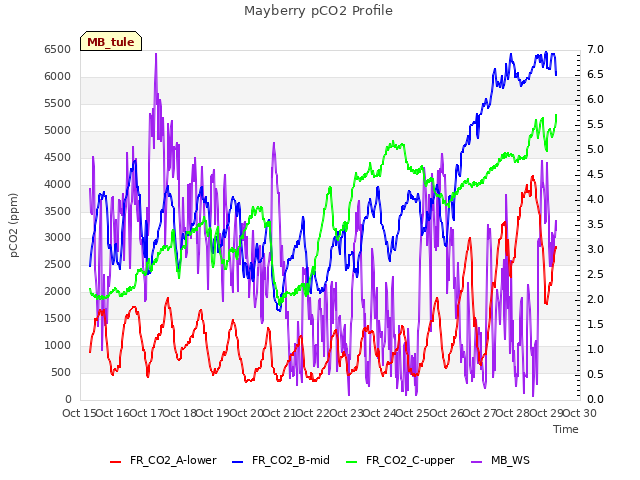 plot of Mayberry pCO2 Profile