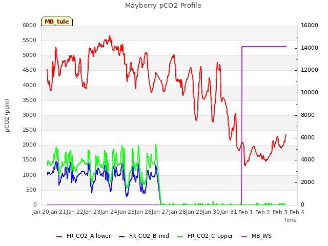 plot of Mayberry pCO2 Profile