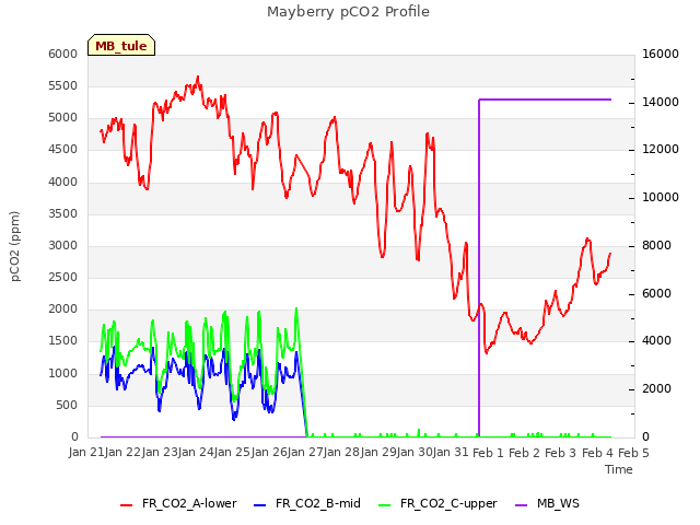 plot of Mayberry pCO2 Profile