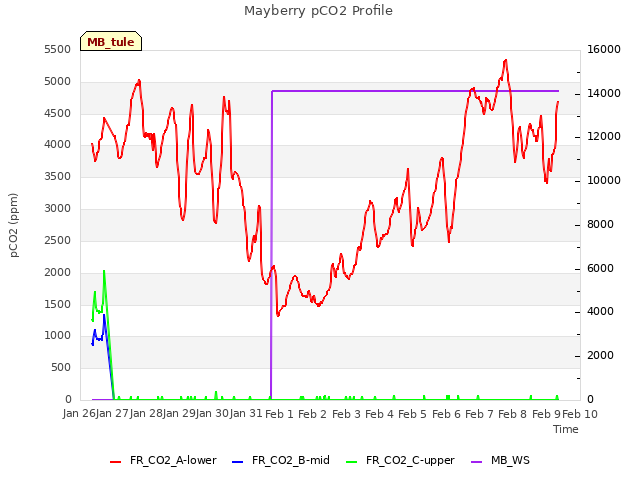 plot of Mayberry pCO2 Profile