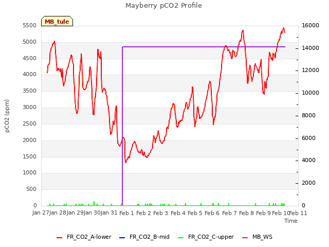 plot of Mayberry pCO2 Profile