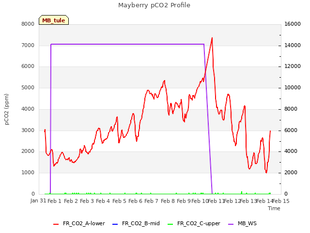 plot of Mayberry pCO2 Profile