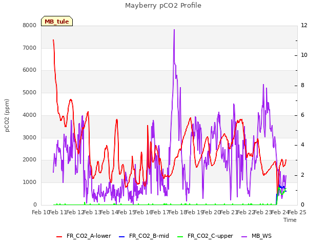 plot of Mayberry pCO2 Profile