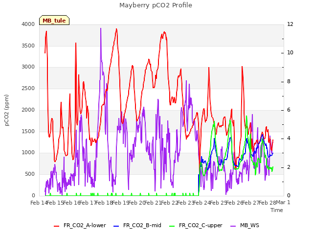 plot of Mayberry pCO2 Profile