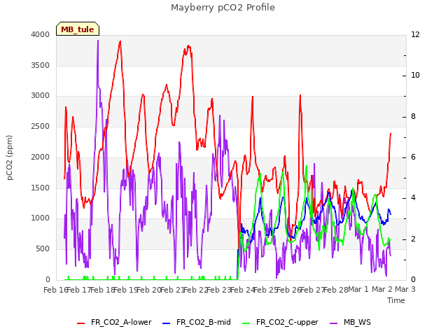 plot of Mayberry pCO2 Profile