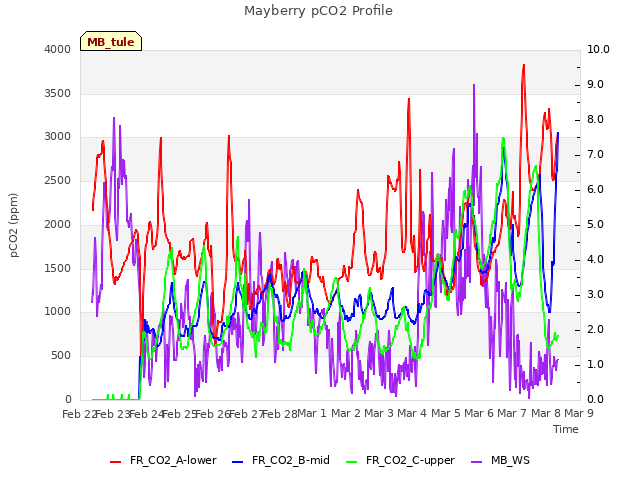 plot of Mayberry pCO2 Profile