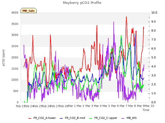 plot of Mayberry pCO2 Profile