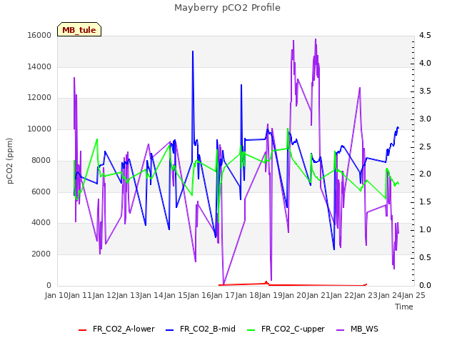 plot of Mayberry pCO2 Profile