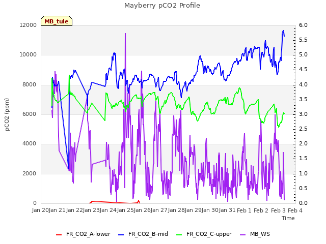 plot of Mayberry pCO2 Profile