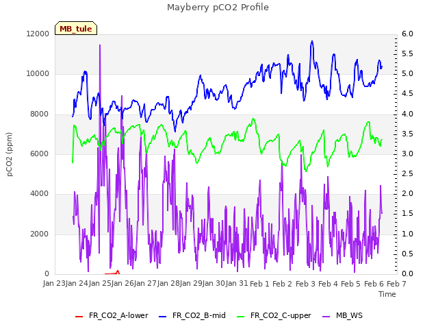 plot of Mayberry pCO2 Profile