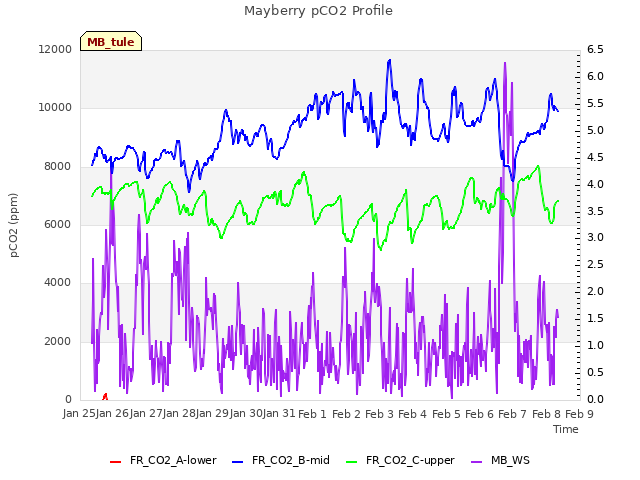 plot of Mayberry pCO2 Profile