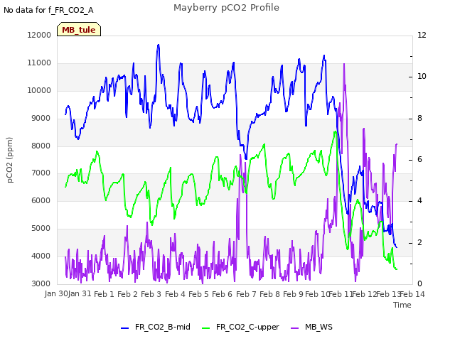 plot of Mayberry pCO2 Profile