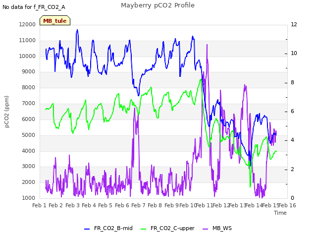 plot of Mayberry pCO2 Profile