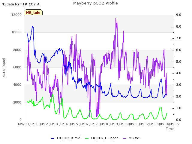 plot of Mayberry pCO2 Profile