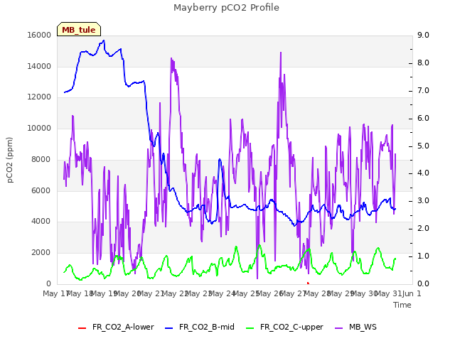 plot of Mayberry pCO2 Profile