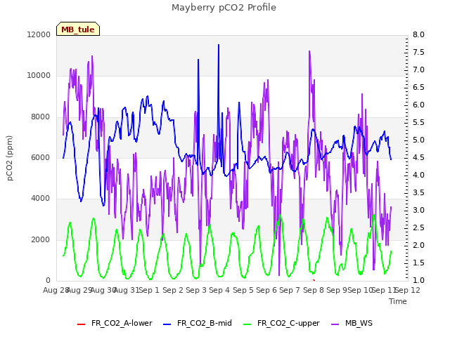 plot of Mayberry pCO2 Profile