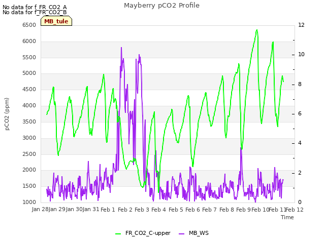 plot of Mayberry pCO2 Profile