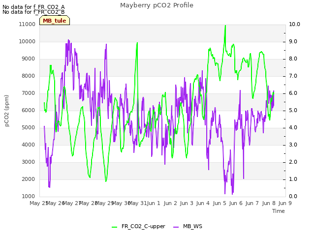 plot of Mayberry pCO2 Profile