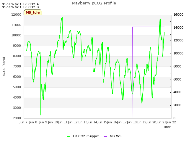plot of Mayberry pCO2 Profile
