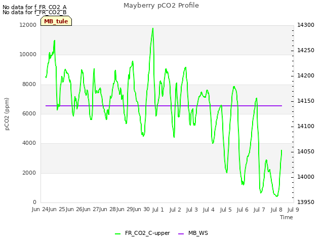 plot of Mayberry pCO2 Profile