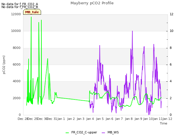 plot of Mayberry pCO2 Profile