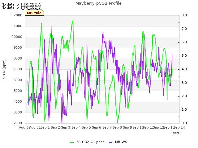 plot of Mayberry pCO2 Profile