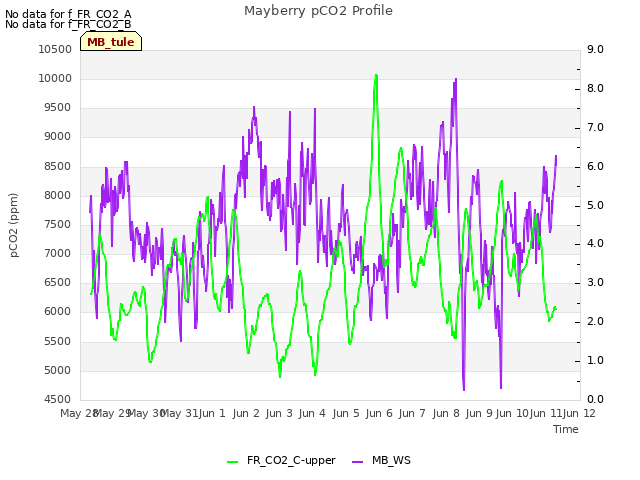 plot of Mayberry pCO2 Profile