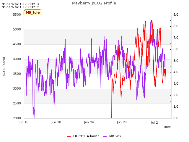Explore the graph:Mayberry pCO2 Profile in a new window