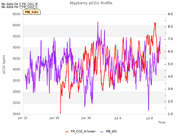 Explore the graph:Mayberry pCO2 Profile in a new window