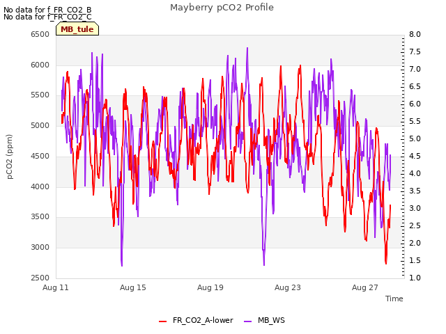 Explore the graph:Mayberry pCO2 Profile in a new window