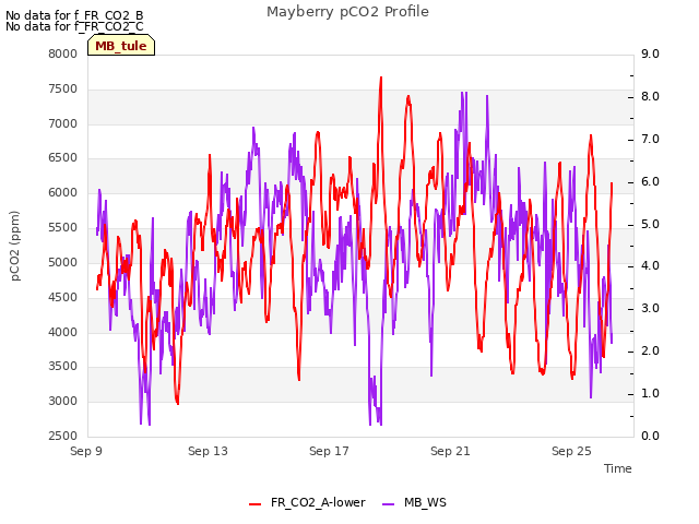 Explore the graph:Mayberry pCO2 Profile in a new window