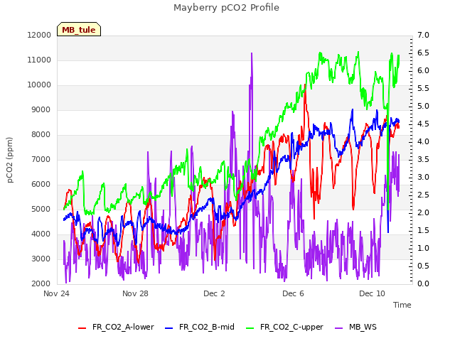 Explore the graph:Mayberry pCO2 Profile in a new window