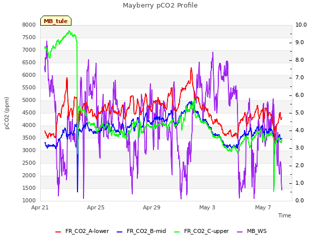 Explore the graph:Mayberry pCO2 Profile in a new window