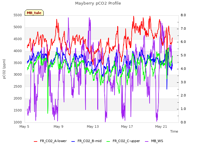 Explore the graph:Mayberry pCO2 Profile in a new window