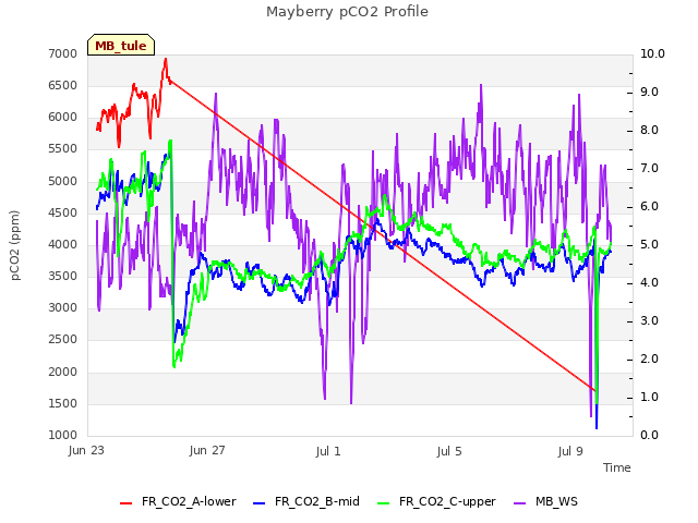 Explore the graph:Mayberry pCO2 Profile in a new window