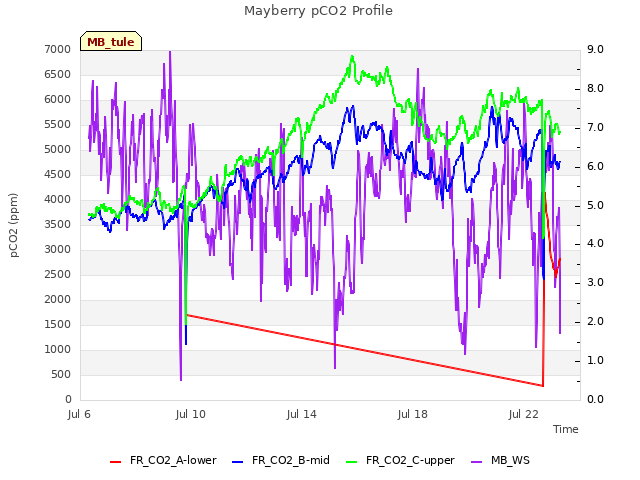 Explore the graph:Mayberry pCO2 Profile in a new window