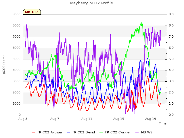 Explore the graph:Mayberry pCO2 Profile in a new window