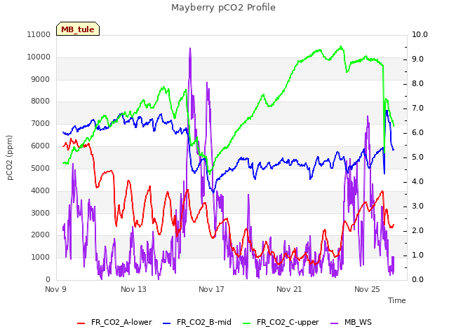 Explore the graph:Mayberry pCO2 Profile in a new window