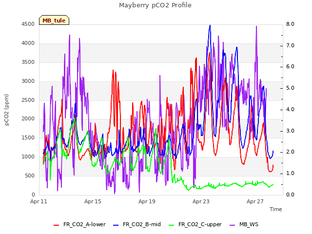Explore the graph:Mayberry pCO2 Profile in a new window